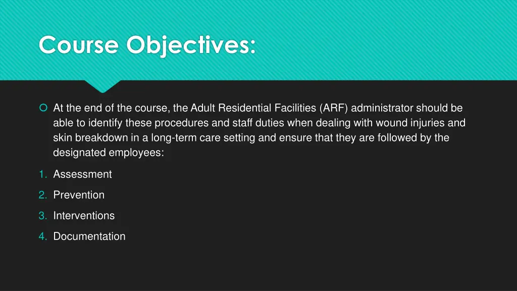 course objectives