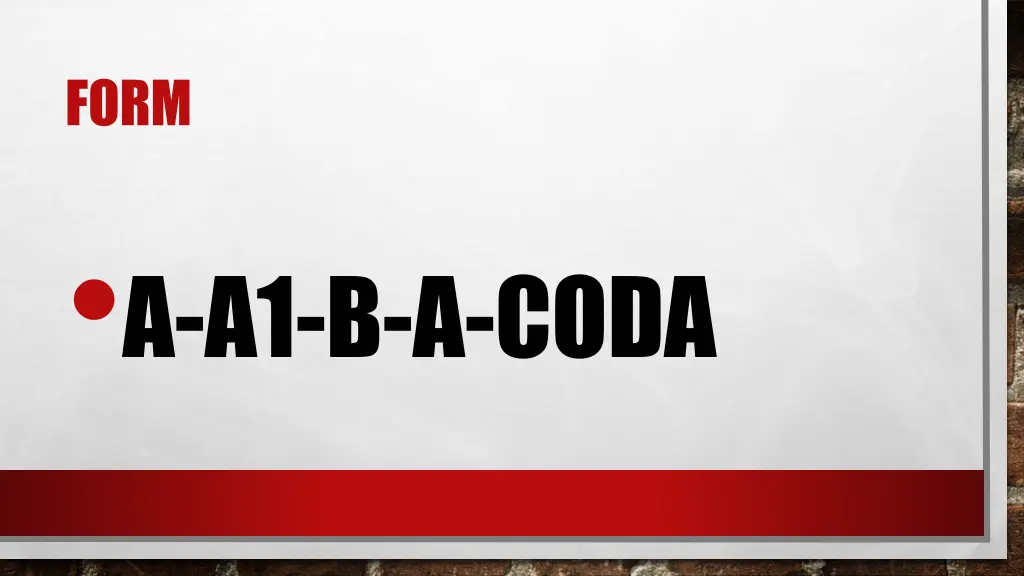 form a a1 b a coda