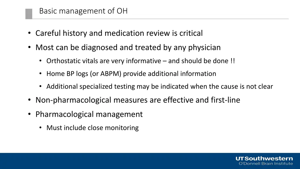 basic management of oh