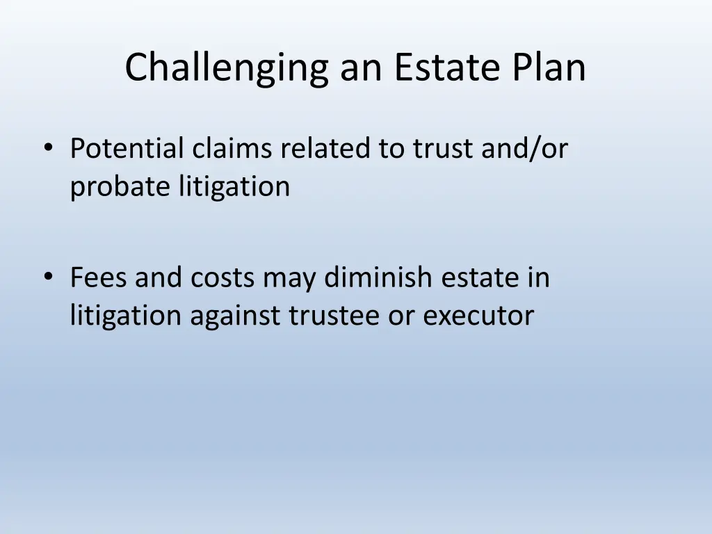challenging an estate plan