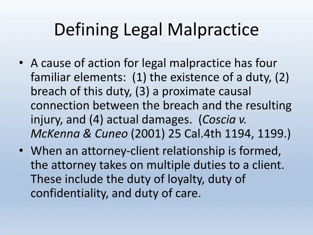 defining legal malpractice