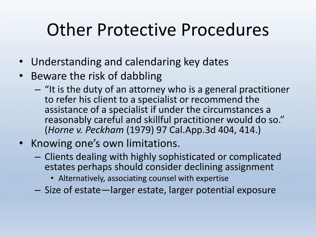 other protective procedures