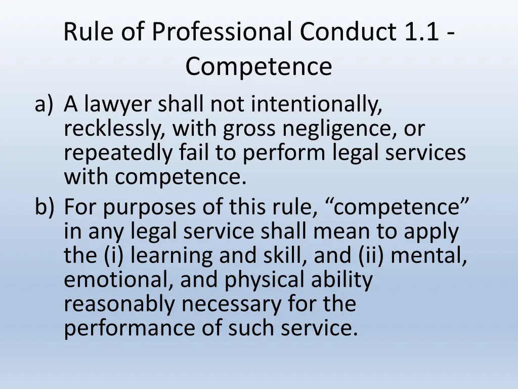 rule of professional conduct 1 1 competence