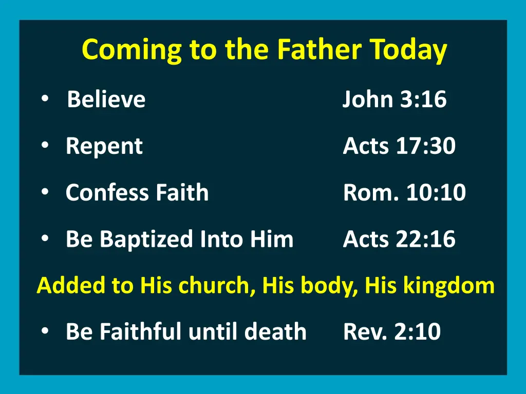 coming to the father today