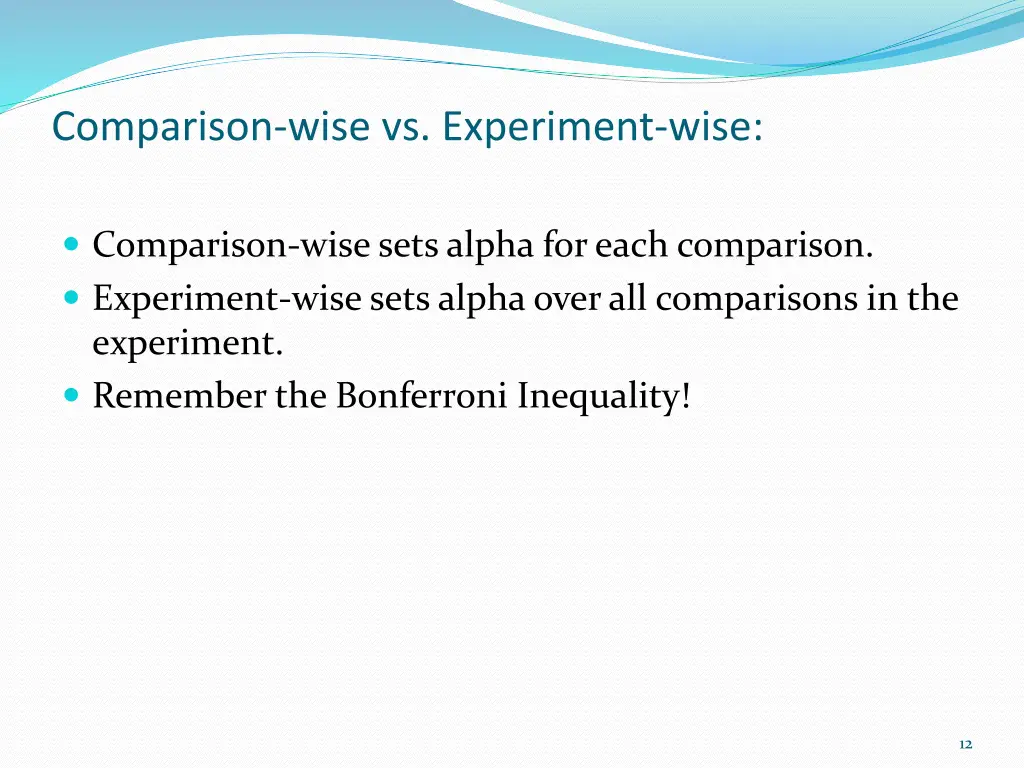 comparison wise vs experiment wise