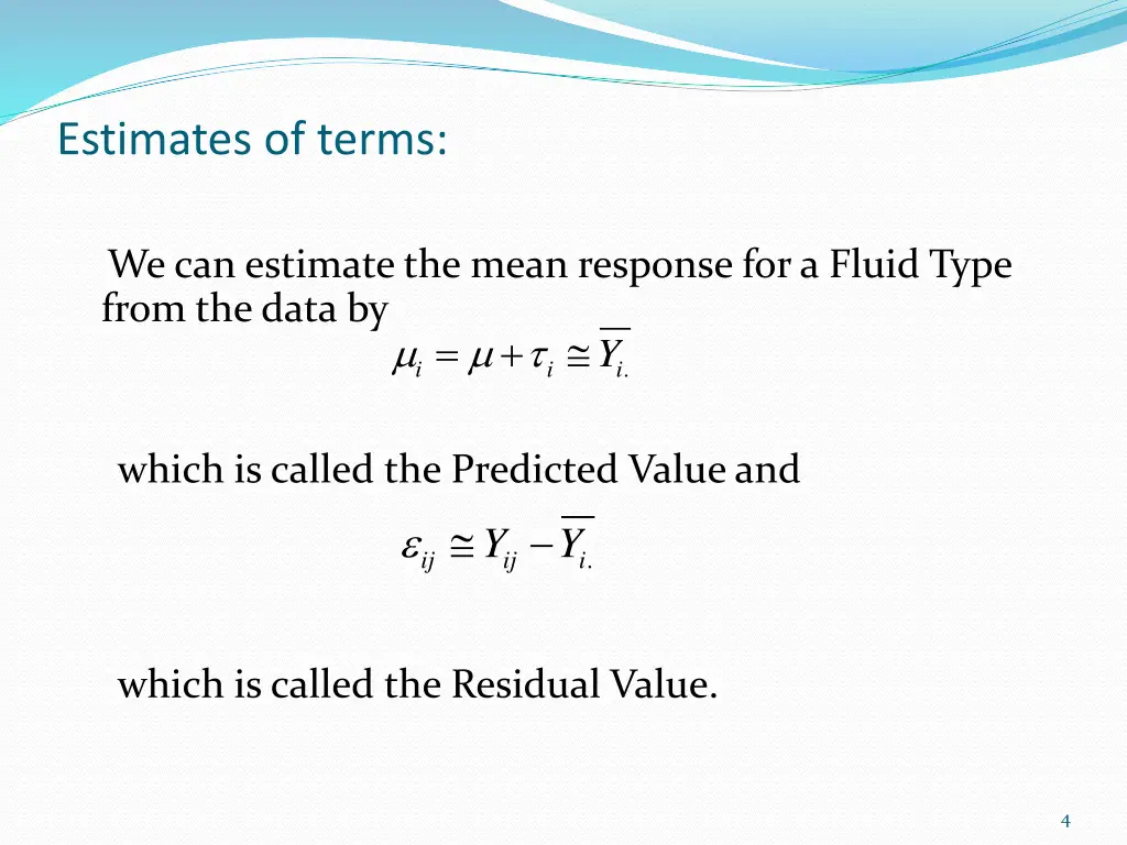 estimates of terms
