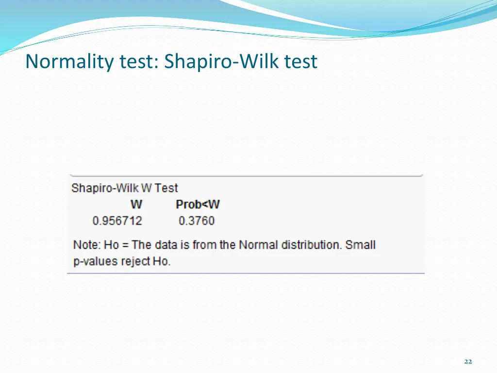 normality test shapiro wilk test