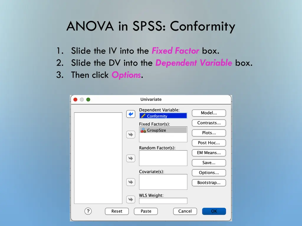anova in spss conformity 1