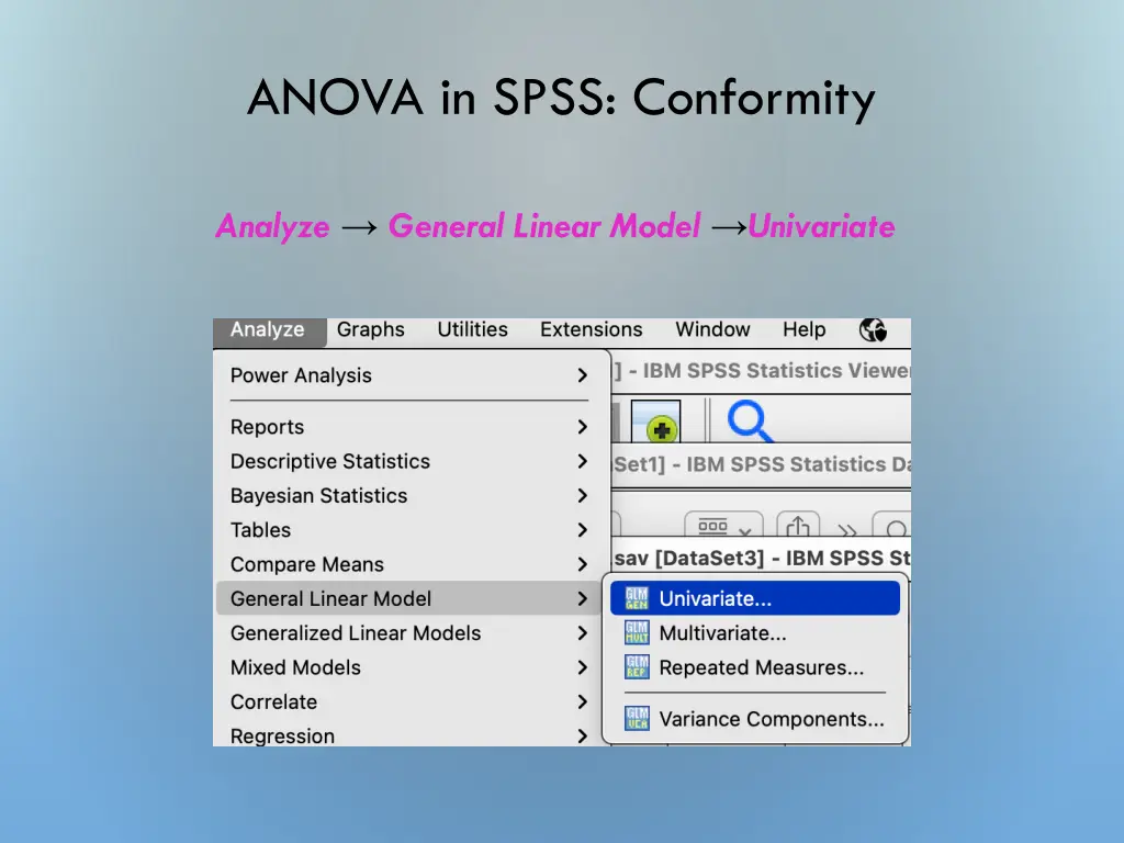 anova in spss conformity