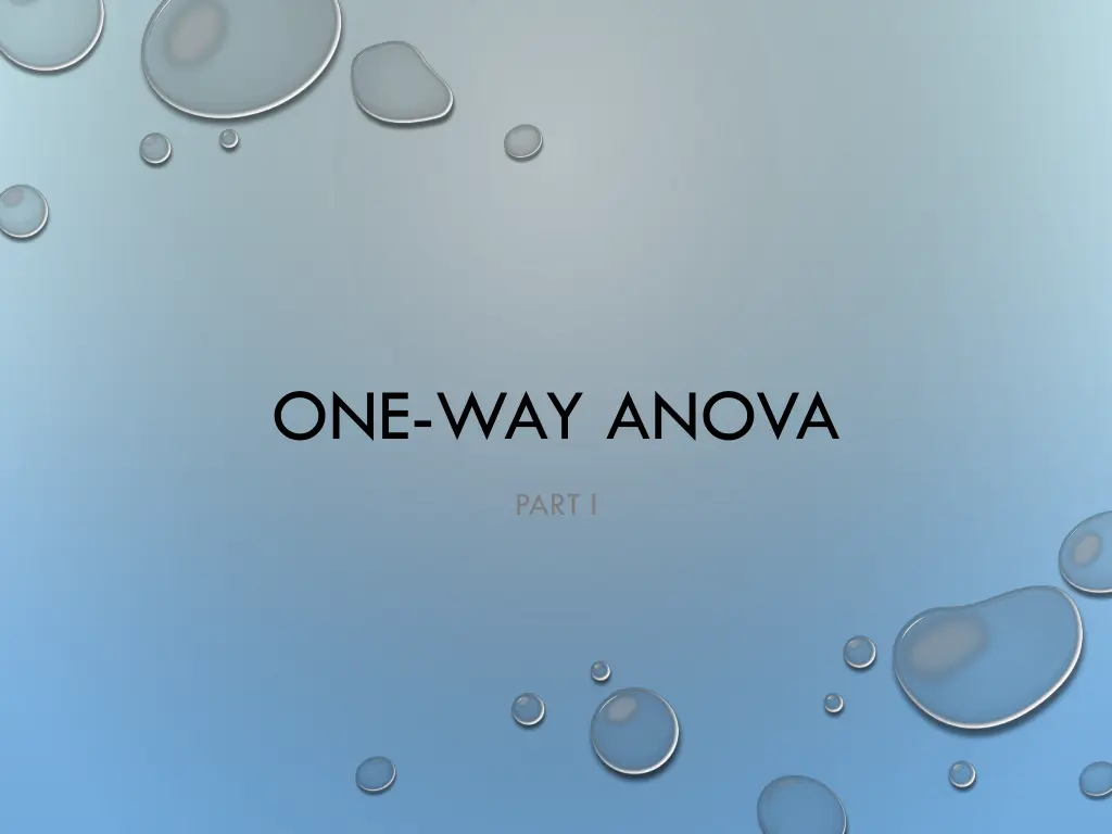 one way anova