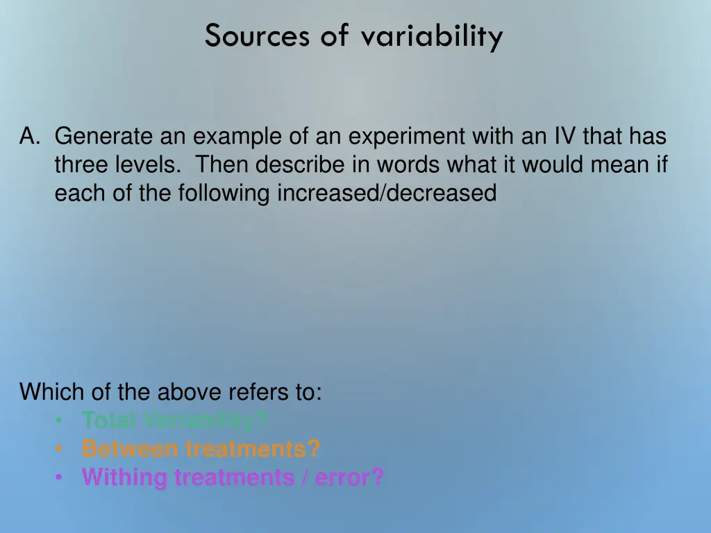 sources of variability 1
