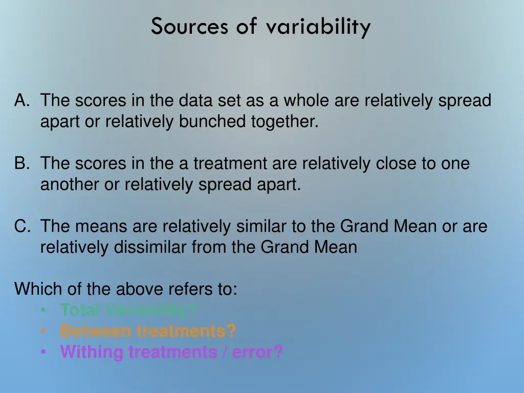 sources of variability