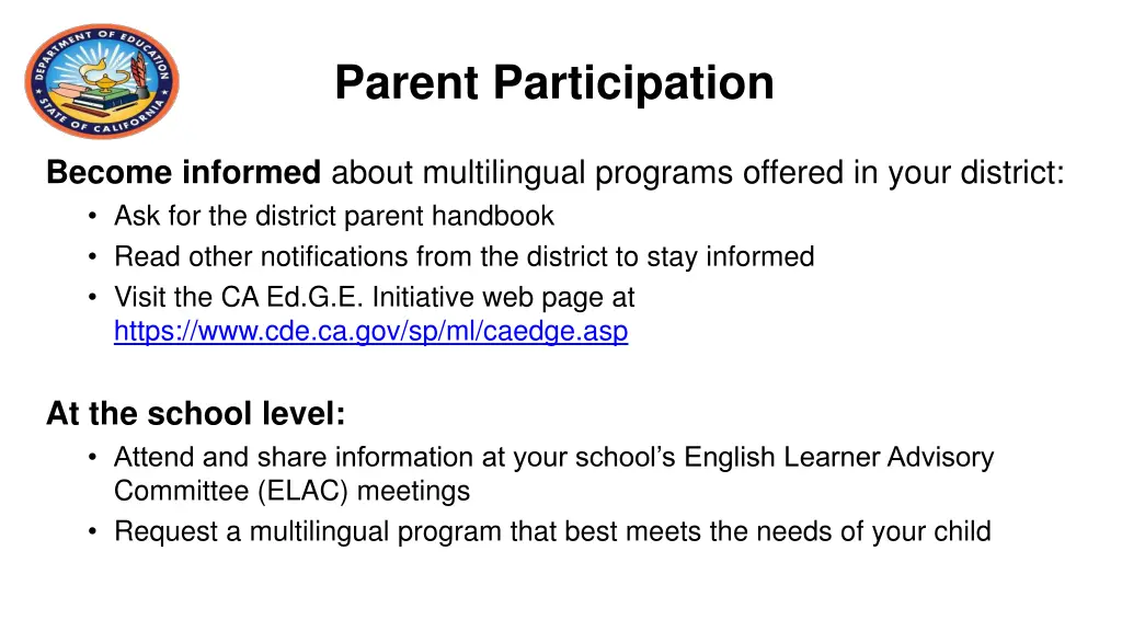 parent participation