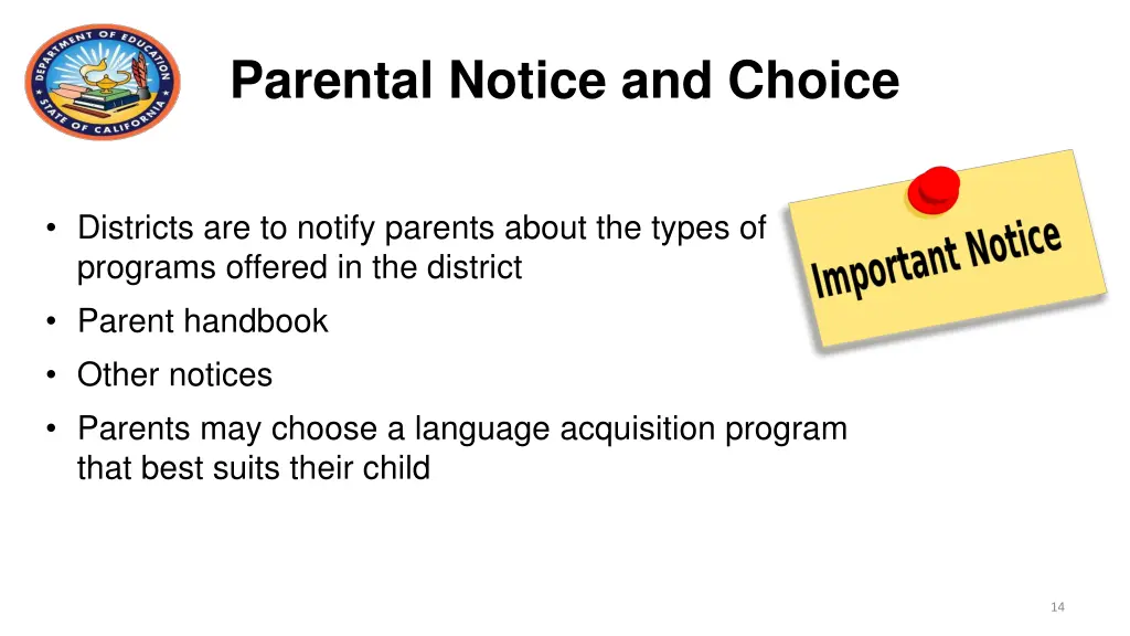 parental notice and choice