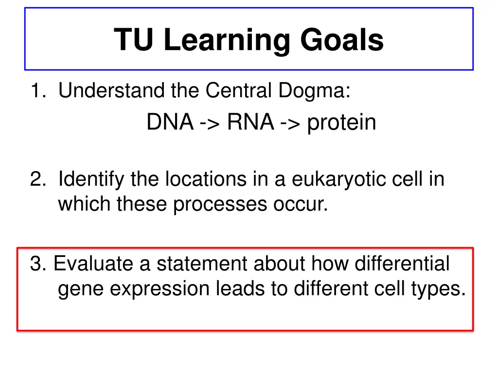 tu learning goals
