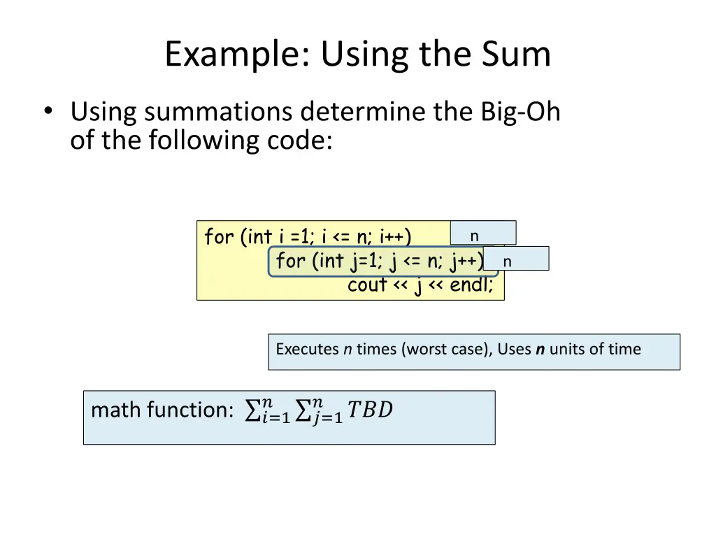 example using the sum 1