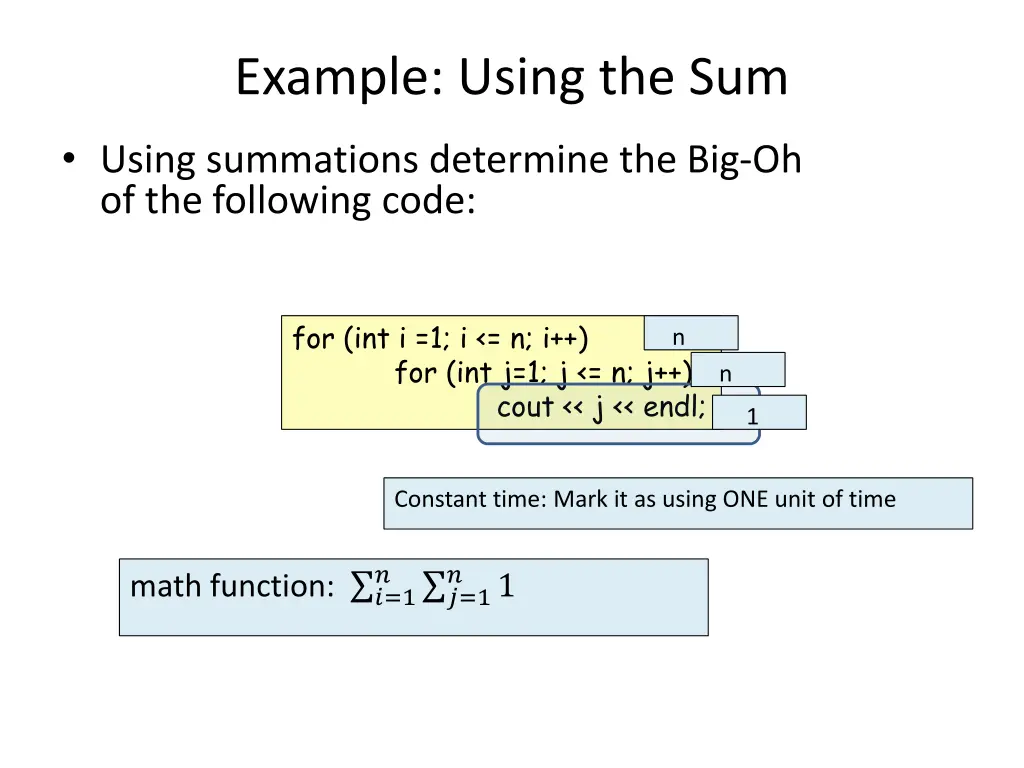 example using the sum 2