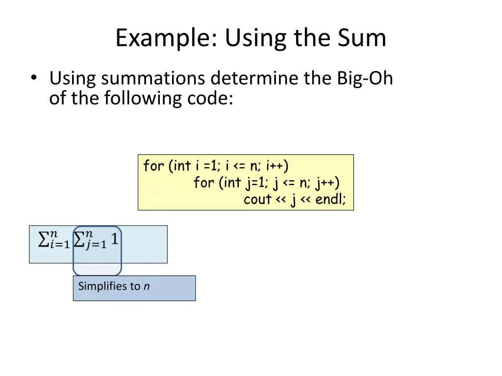 example using the sum 3