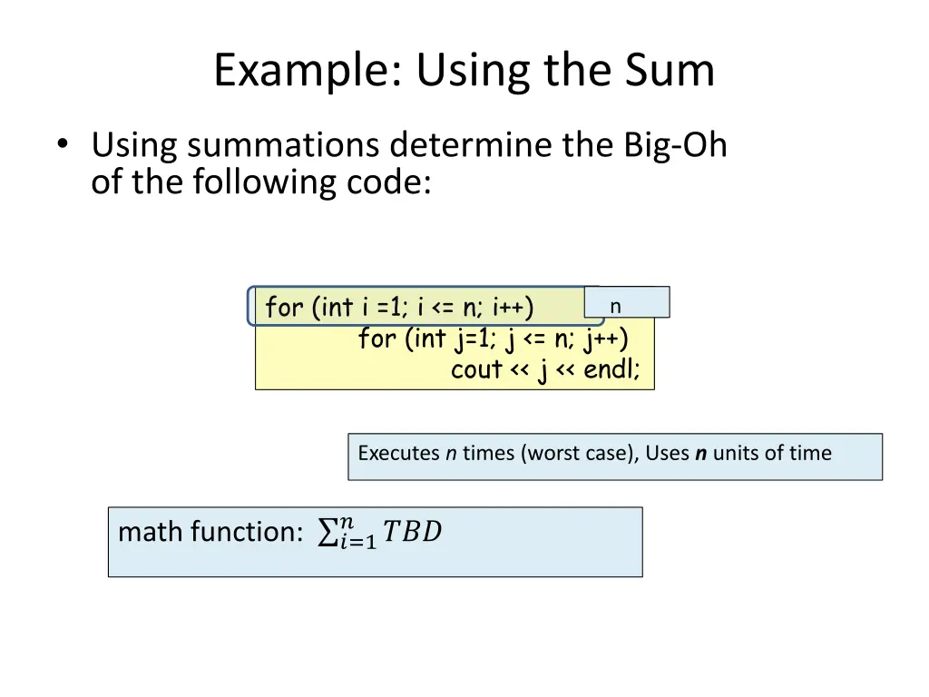 example using the sum