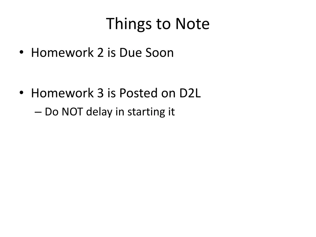 things to note