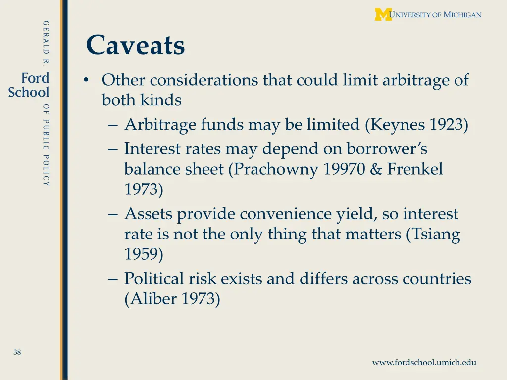 caveats other considerations that could limit