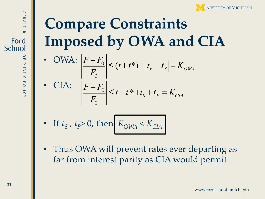 compare constraints imposed