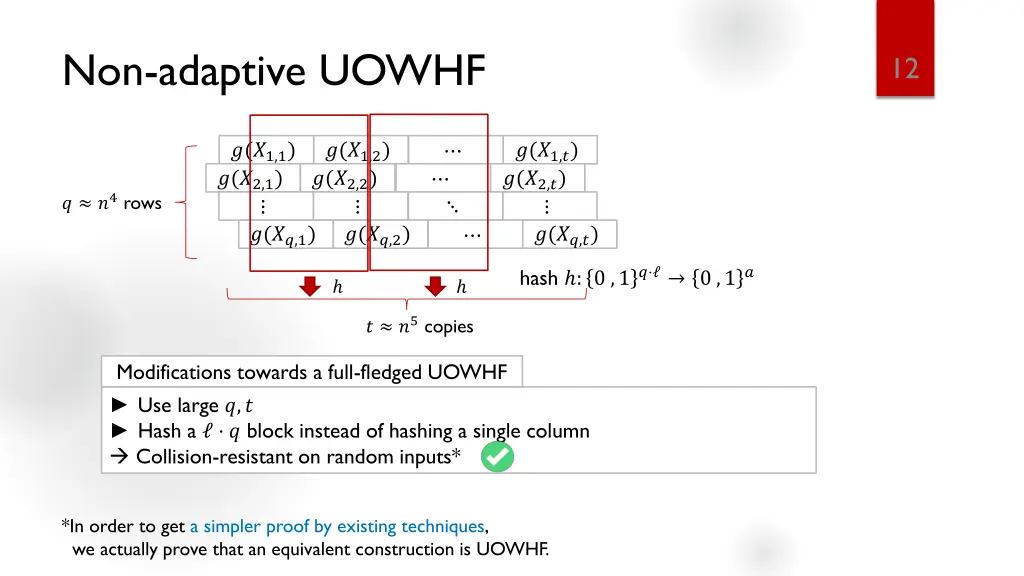 non adaptive uowhf