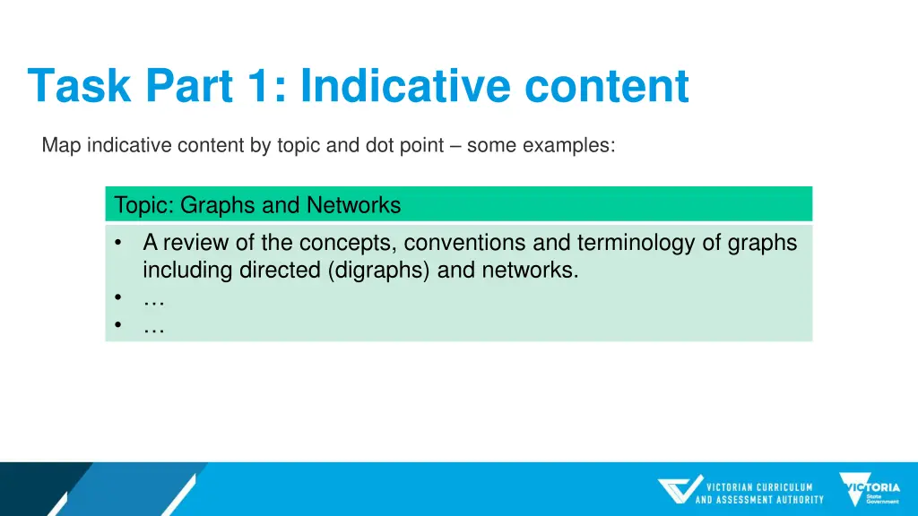 task part 1 indicative content