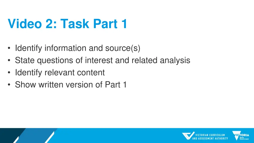 video 2 task part 1