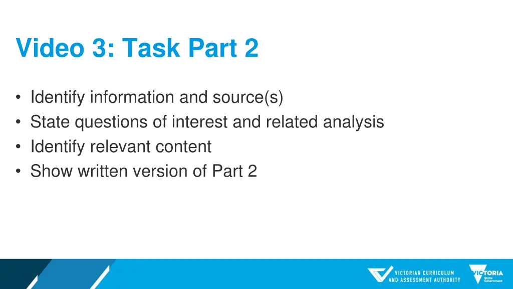 video 3 task part 2