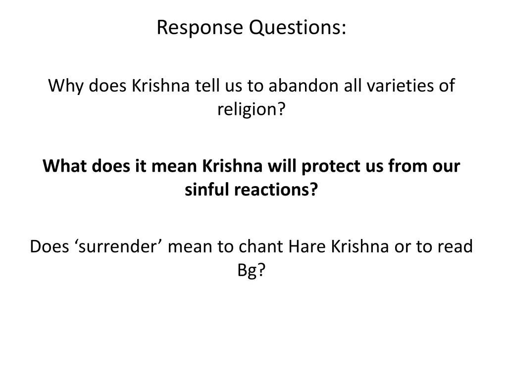 response questions
