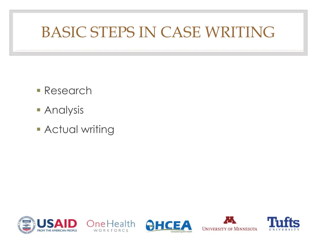 basic steps in case writing