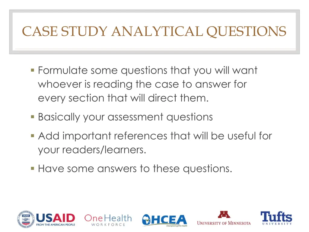case study analytical questions