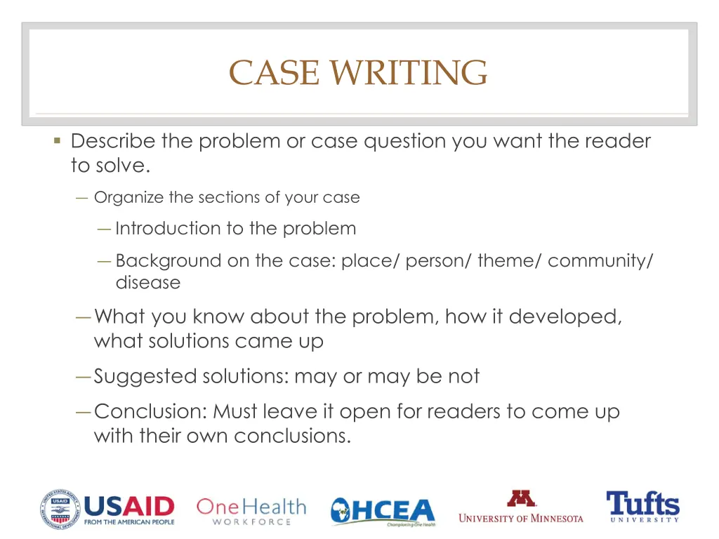 case writing