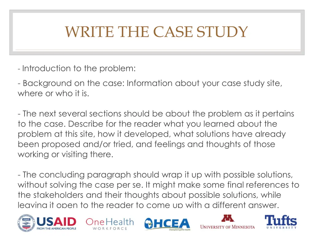 write the case study
