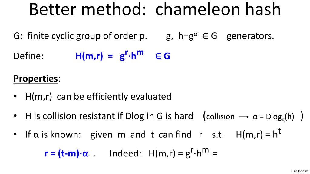 better method chameleon hash