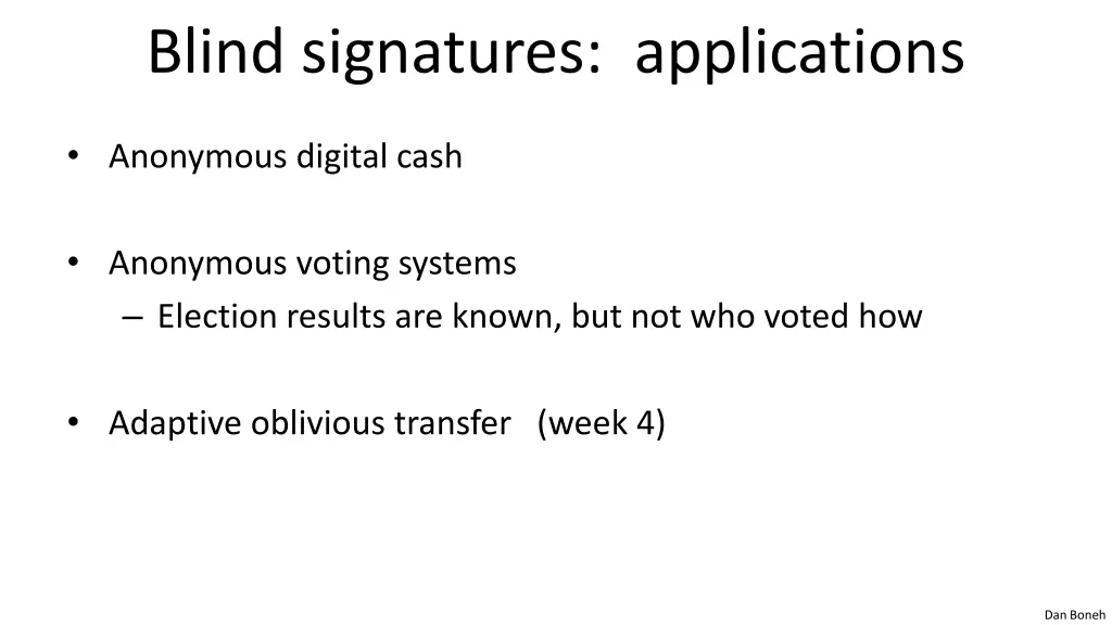 blind signatures applications