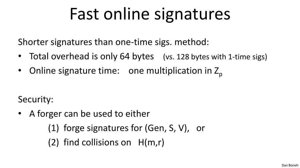 fast online signatures 1