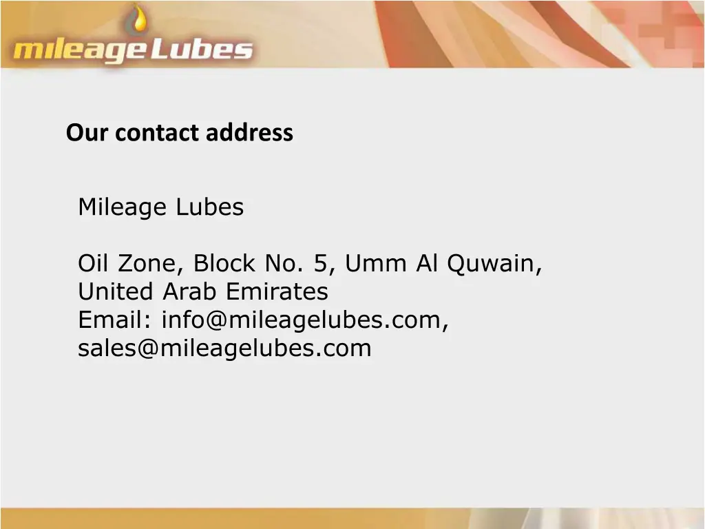 our contact address