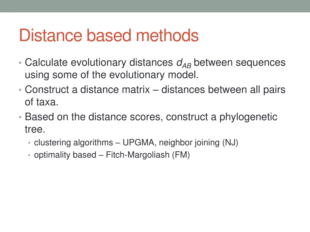 distance based methods