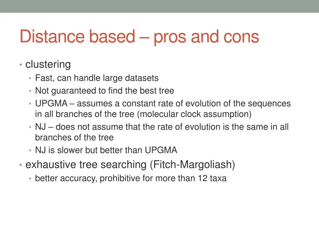 distance based pros and cons