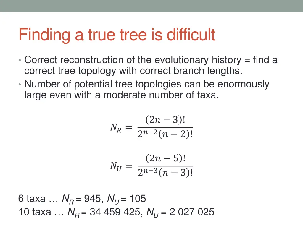 finding a true tree is difficult