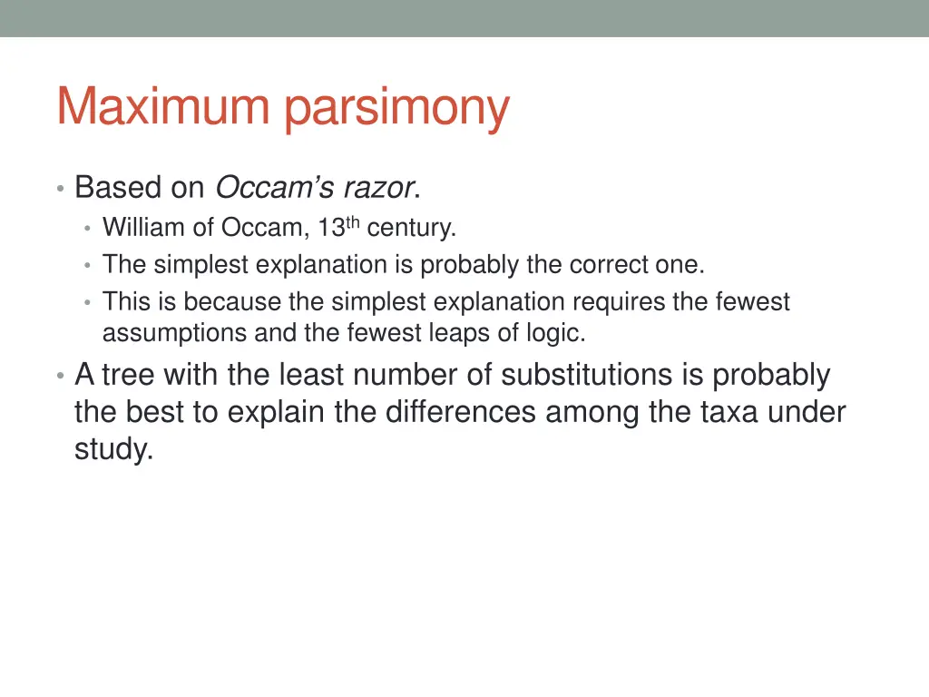 maximum parsimony