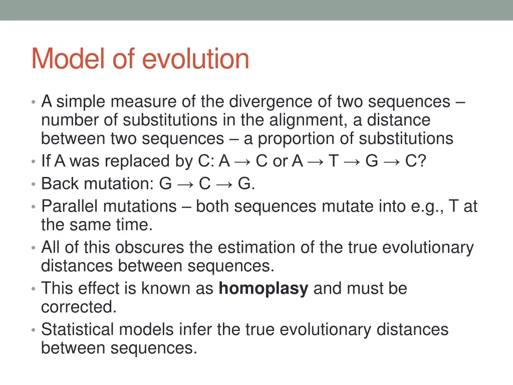 model of evolution