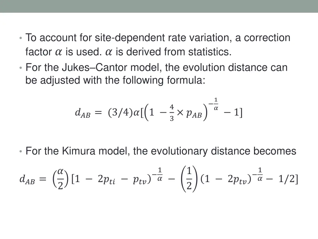 to account for site dependent rate variation