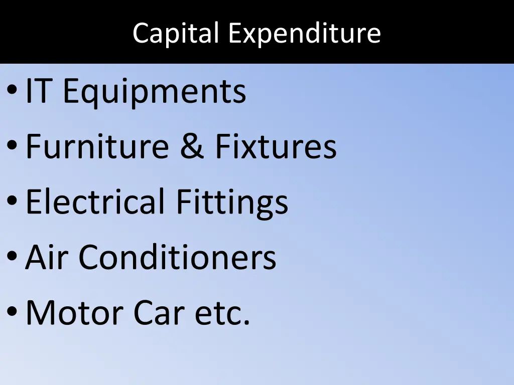 capital expenditure