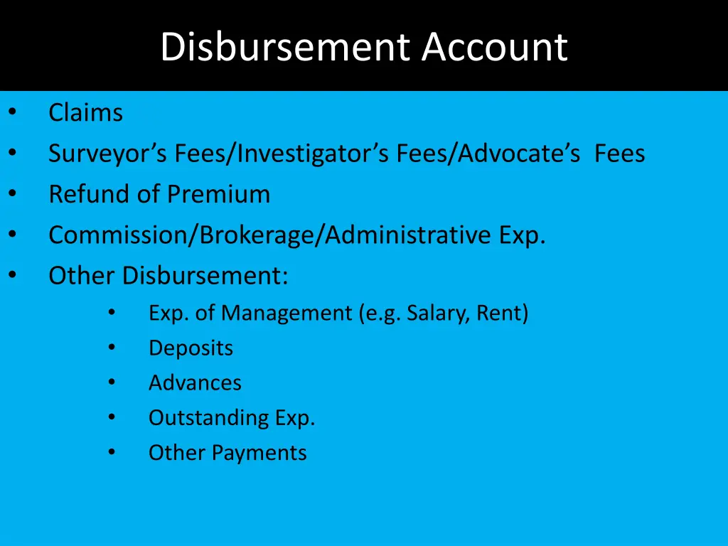 disbursement account