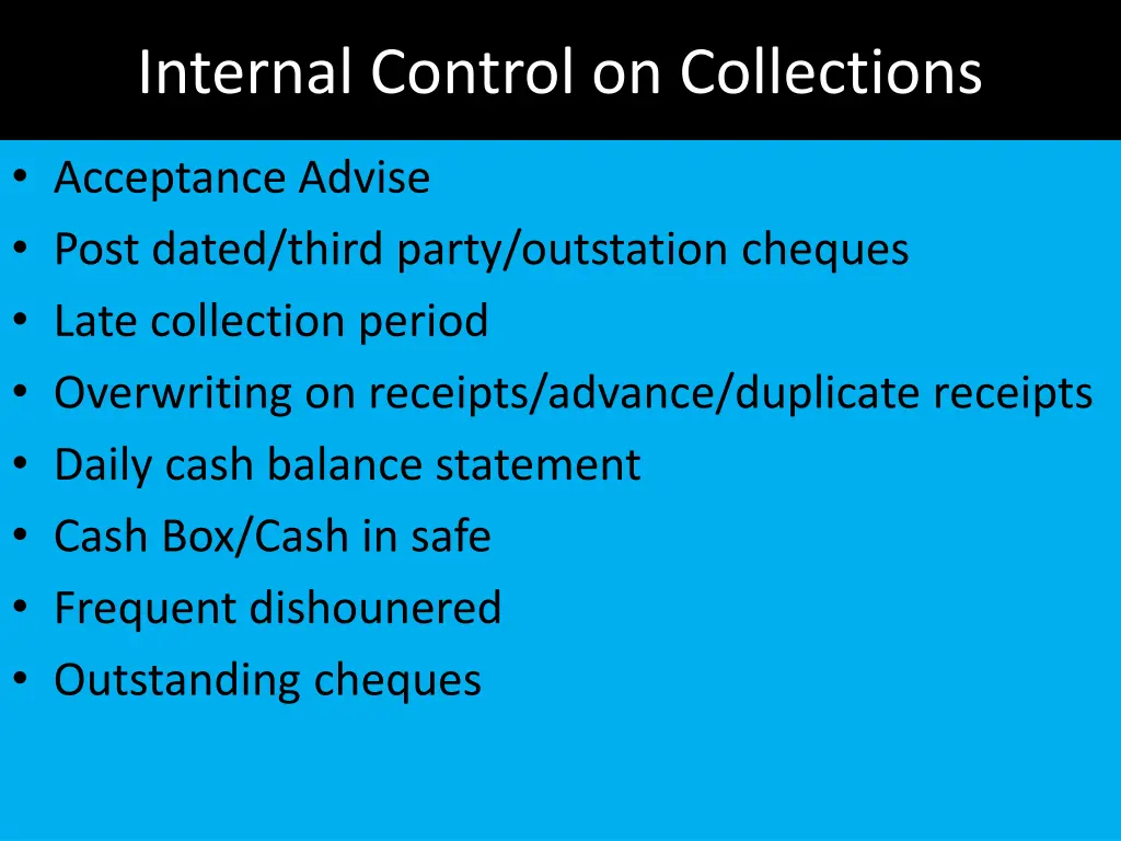 internal control on collections