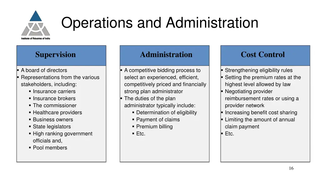 operations and administration