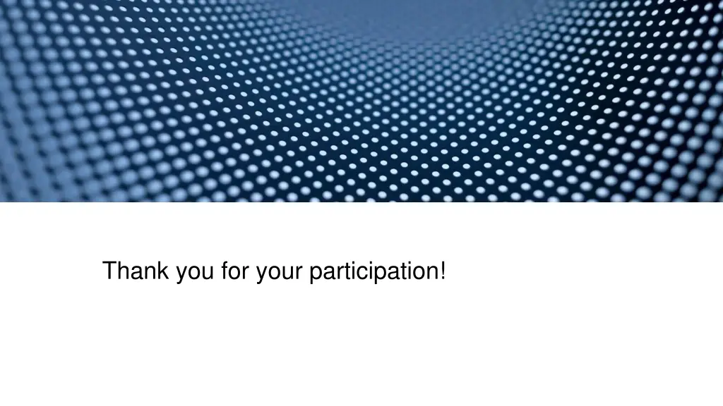 thank you for your participation
